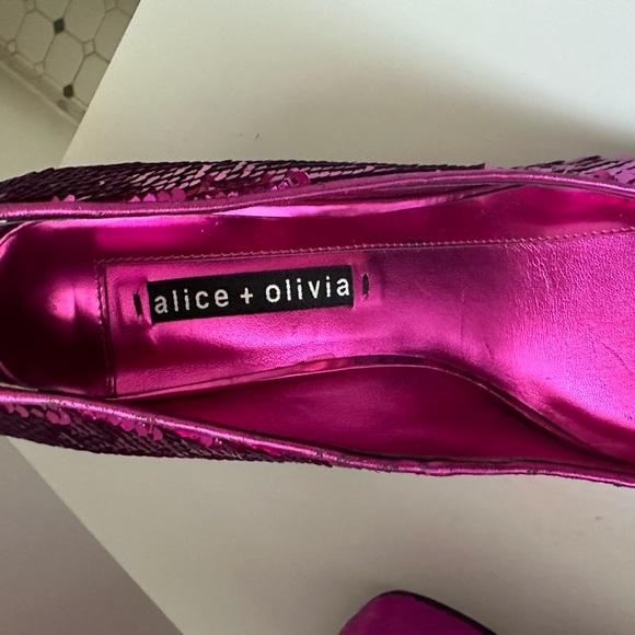 Alice and Olivia Pink Sequence Heels - Picture 3 of 4